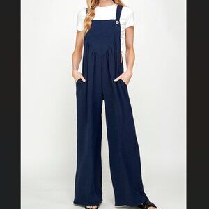 NWOT. Aluvina Overall. Navy. S-M-L